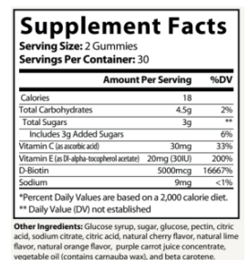 Skin Glow Gummies w/ Biotin + C + E